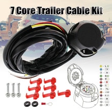 7 Core 2M Trailer Cable Kit Trailer Socket Set 13 Pin Electrical Kit E-Kit Harness Traction Hook Car Accessories Trailer