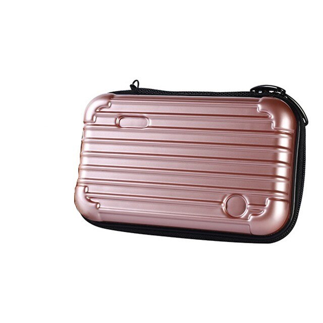 Waterproof ABS Makeup Bags Hard Portable Cosmetic Bag Women Travel Organizer Necessity Beauty Case Suitcase Make Up Bag: rose gold