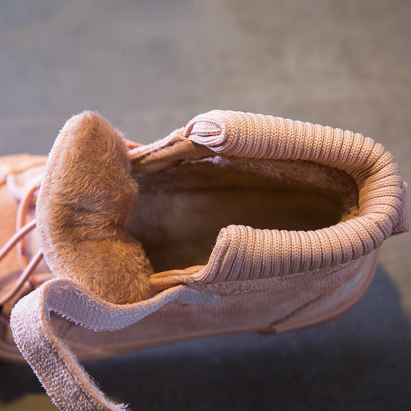 Niños zapatos de algodón niños botas terciopelo calidez niñas zapatos de invierno niños para niña invierno