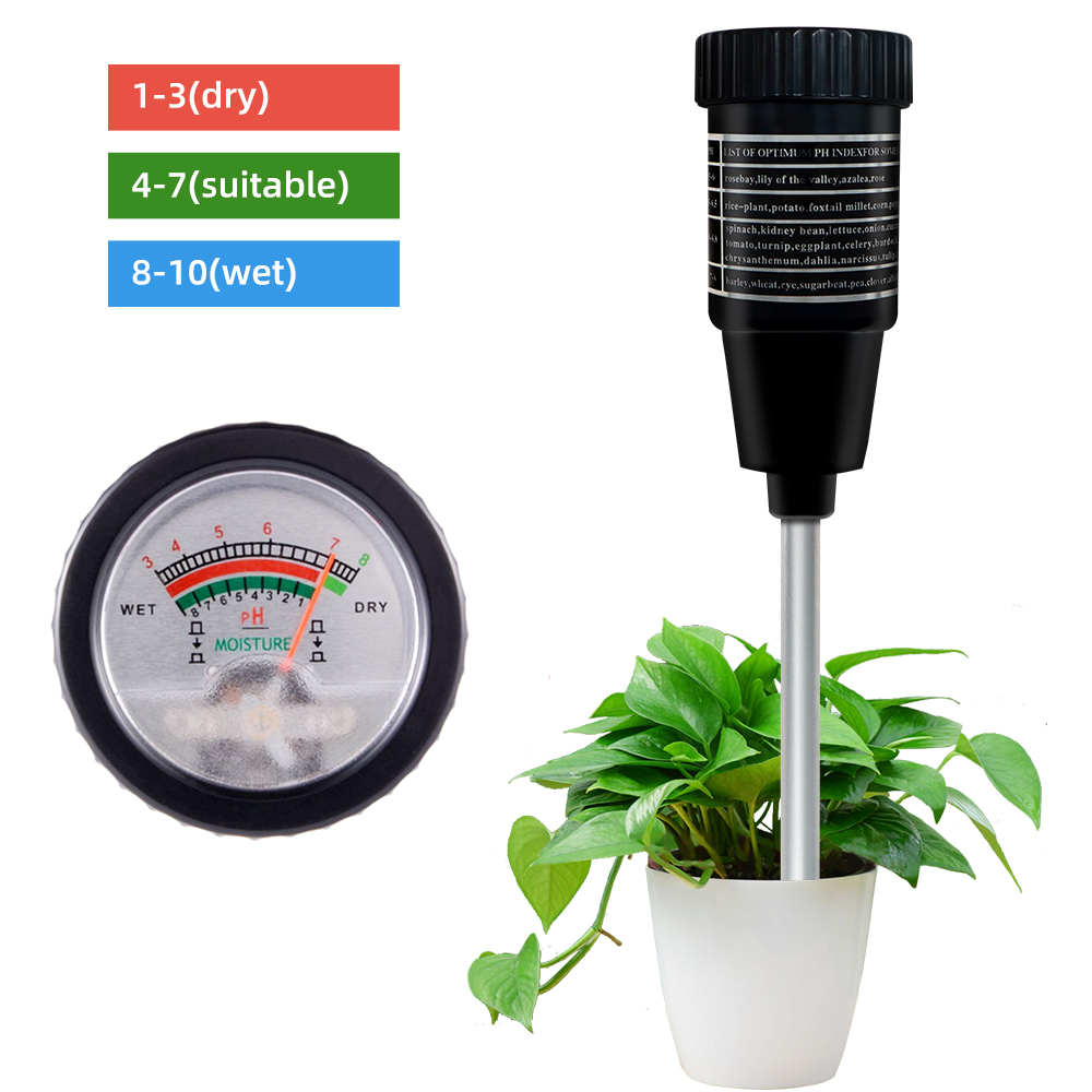 ZD-06 Soil pH &amp; Moisture Tester with 295mm Long Metal Probe Waterproof Soil Tester Kit Tools for Garden Flower Farm