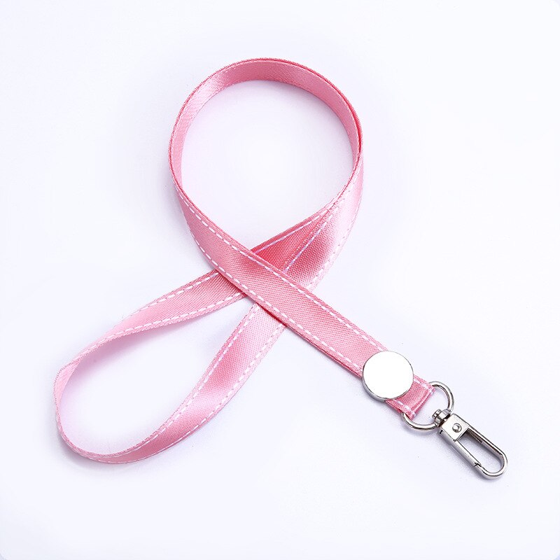 Effen Kleur Lanyard Badge Id Kaarthouder Neck Strap Key Houder Draagkoorden Lanyard Kantoor Schoolbenodigdheden Accessoire: Roze