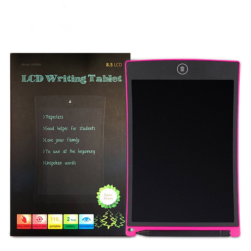 LCD Writing Tablet 8.5 inch Digital Drawing Electronic Handwriting Pad Message Graphics Board Digital Tablets with Stylus Pen: Pink