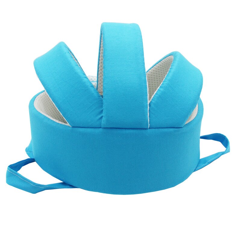 Spædbarn knuste-resistent hovedbeskyttelse hjelm baby hat stødabsorbering åndbar stil småbørnehætte kollisionssikker hætte: Turkisblå