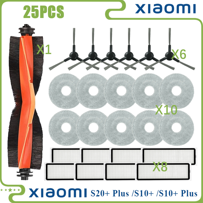 For Xiaomi Robot Vacuum S20+ / S10 Plus / B108GL / B105 / B108CN B113CN Compatible Parts Accessories Filter Main Side Brush Mop: Pink