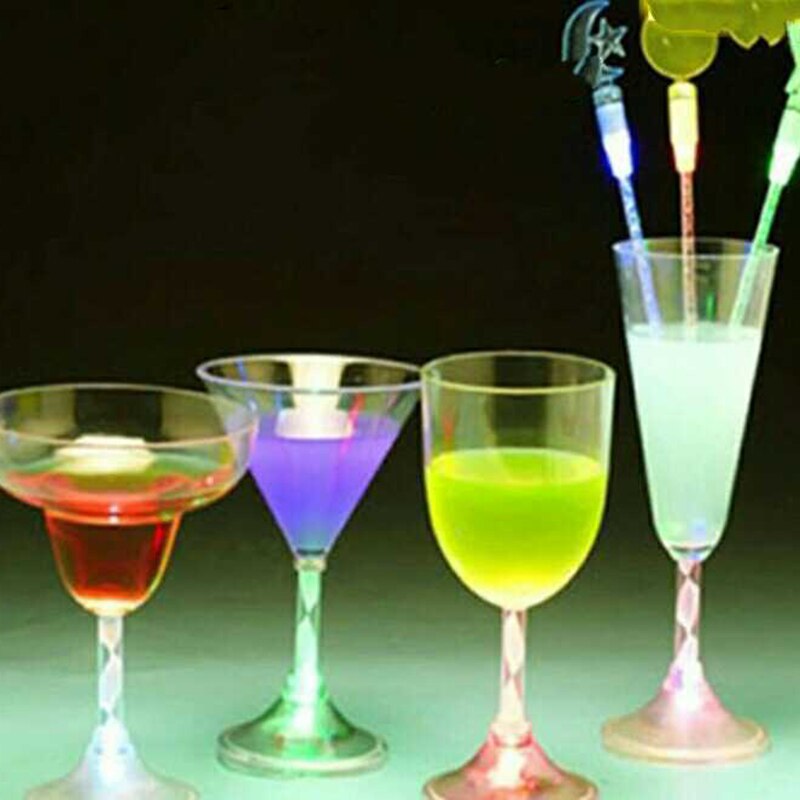 Led Flashing Red Wine Cup Color Changing Light Bar KTV Water Cocktail Cups Glass