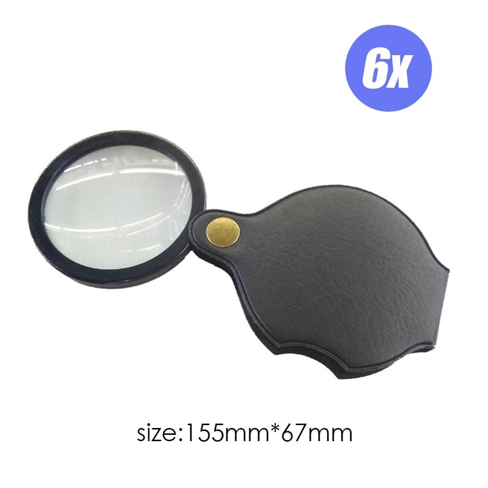 6X/8X/10X Mini Pocket Folding Magnifier Jewelry Magnifying Glass HD Eye Glass Loupe Glass Lens Portable Magnifier: 6X