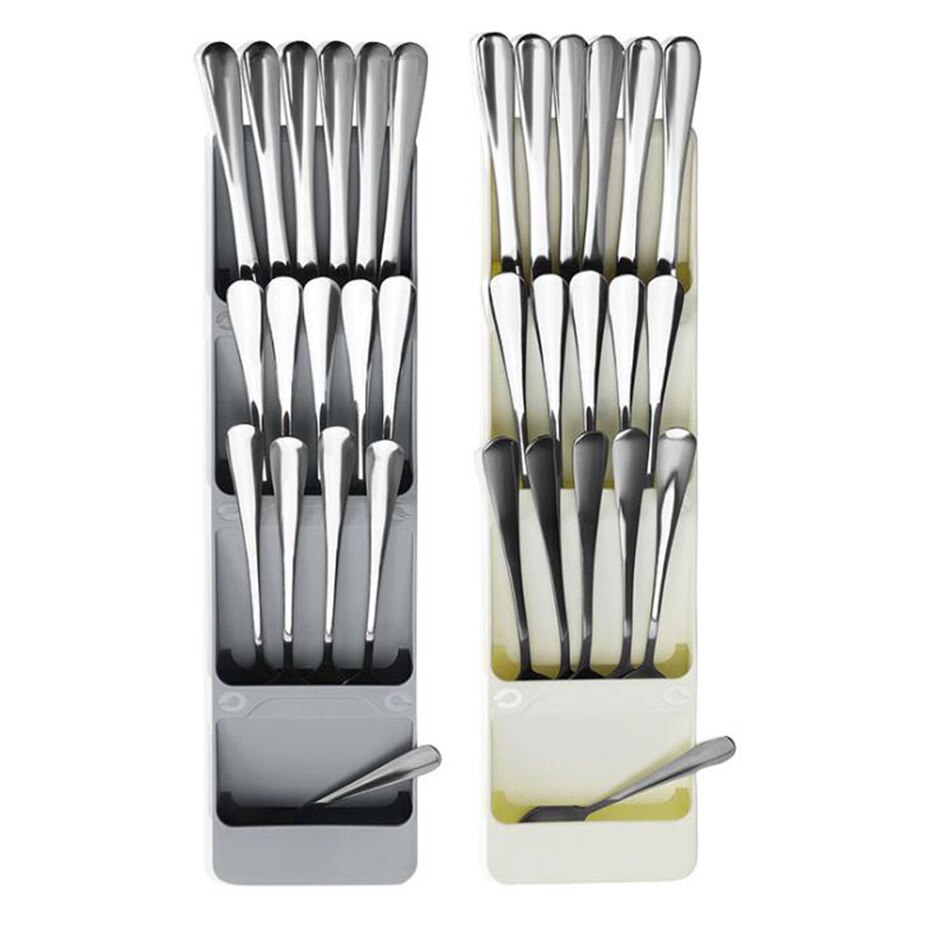 Køkkenskuffe opbevaringsboks bestik spisepinde knive gafler arrangør skuffe opdeler bestikbeholder beholder