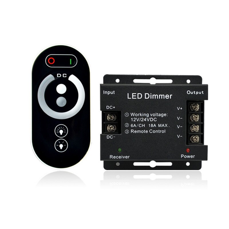 Single Color RF LED Controller 6A/CH 3Channel Full Touch Remote Controller For LED Strip Lights DC 12-24V