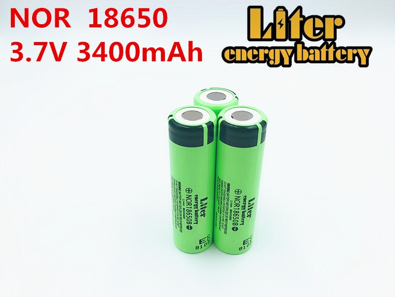Liter energy-batería recargable de iones de litio para tableta y pc, pila 100% original, 18650, 3,7 V, 3400MAH, NOR18650B, 1 ud.