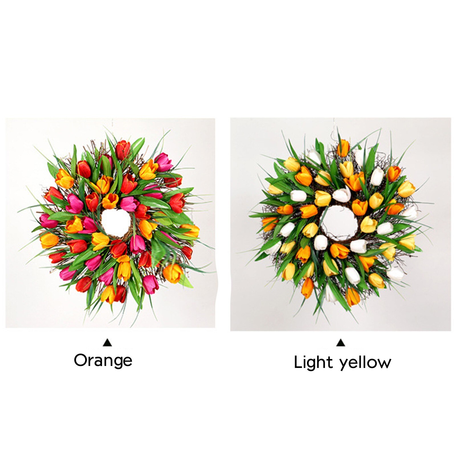 Artificial Tulip Front Door flower Wreath Pumpkin Berry Maple Leaves Party Wedding Hanging Decor flower Wreath Hanging Decor