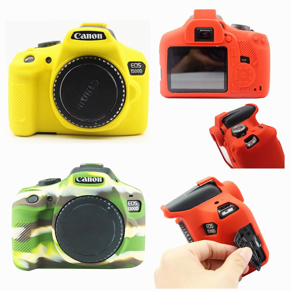 Silicone Armor Skin Case Body Cover Protector for Canon EOS 1500D 2000D Rebel T7 Kiss X90 Digital Camera