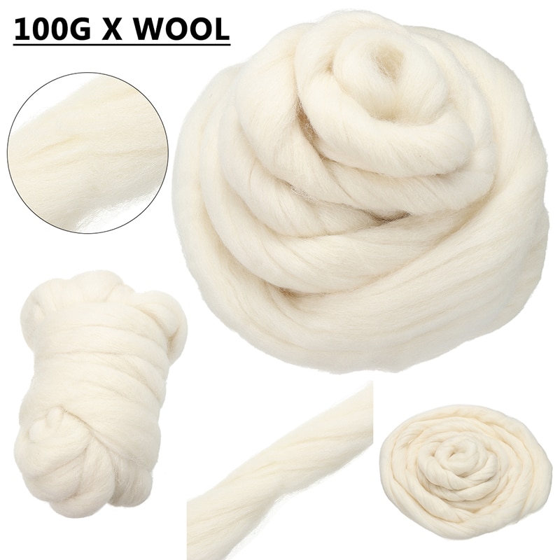 50g Zwart Geverfd Wol Tops Roving Vilten Wol Fibre Wol Voor Naaldvilten Hand Spinning DIY Naaien Ambacht