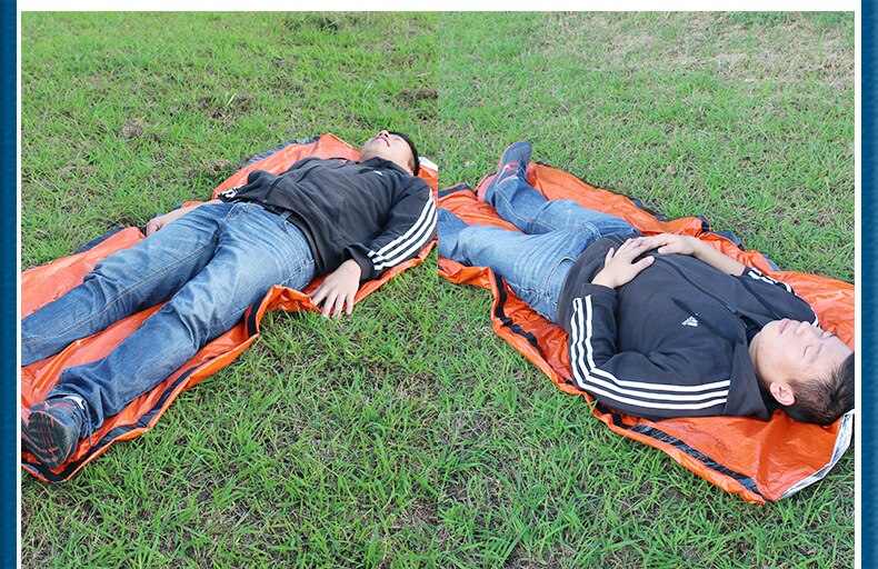 Bärbar nödfolie återanvändbar vattentät räddningsplats termisk orange väska utomhus camping resor vandring resepaket