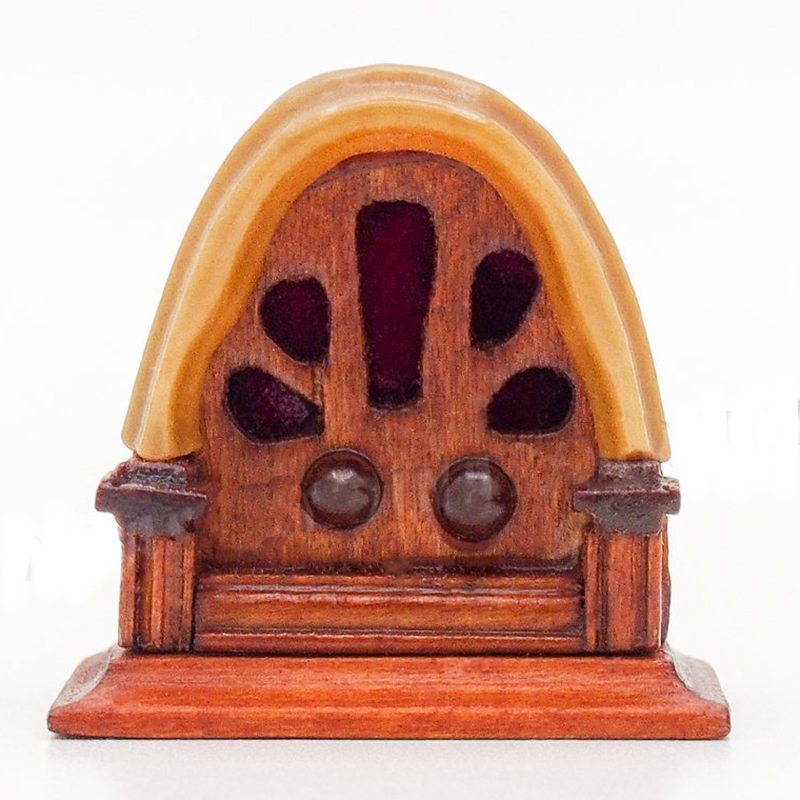 ABWE Beste 1:12 Miniatuur Vintage Antieke Radio Poppenhuis Decoratie Accessoires