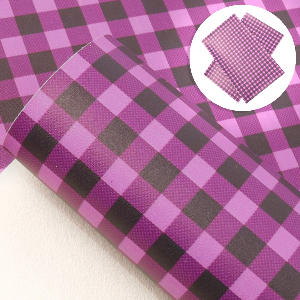 20*34cm Plaid Smooth Faux Leather Fabric for Bows Synthetic Leather in Crafts DIY Handmade Materials,1Yc11255