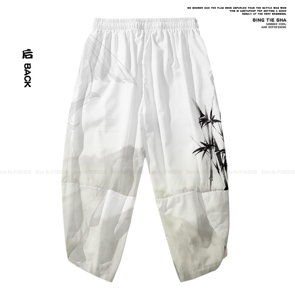 Hommes Style chinois décontracté en vrac Panda imprimer vestes route robe Kung Fu Tang costume japonais Kimono Haori Cardigan chemises manteau pantalon