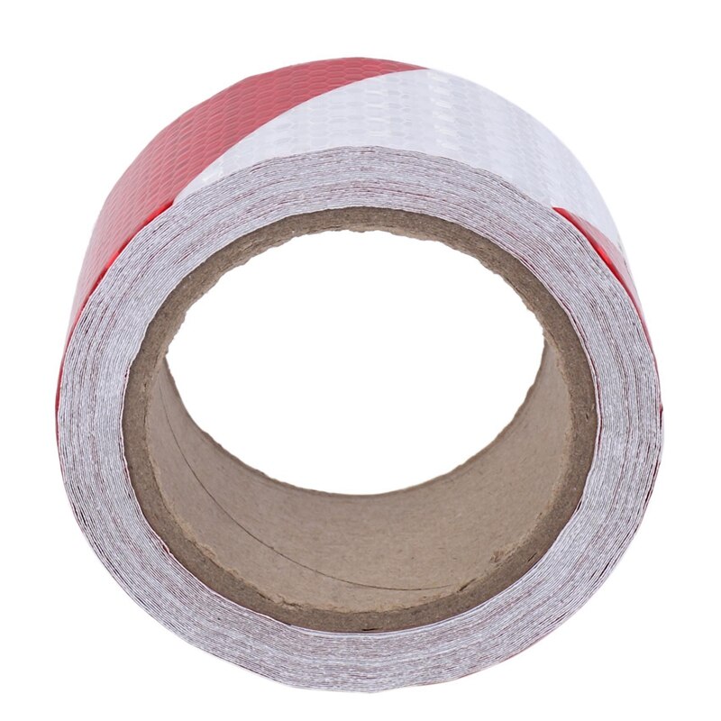 10m x 5cm Safety Warning Tape Reflective Tape Self adhesive Tape Reflective Strip Traffic Reflective Stickers Color: red + white