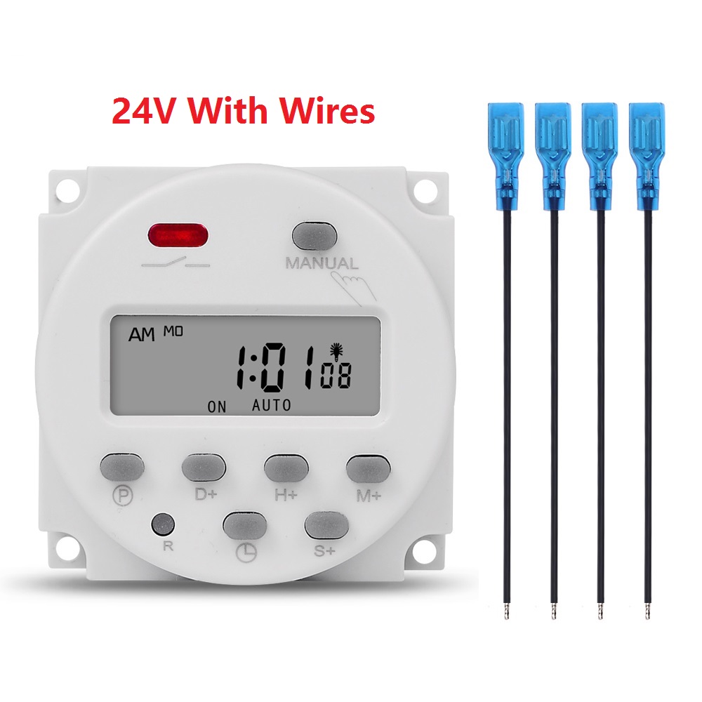Gaqqee 1 Second Interval 12V 24V 110V 220V Digital LED Timer Switch 7 Days Weekly Programmable Time Relay Programmer CN101S: black