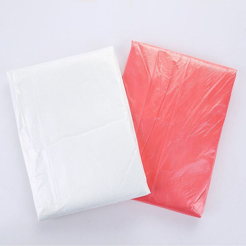 Engangsdug til husholdningsbrug rektangulært ægteskab tykt rundbordsbord banket rød dug plastfolie gennemsigtig hvid