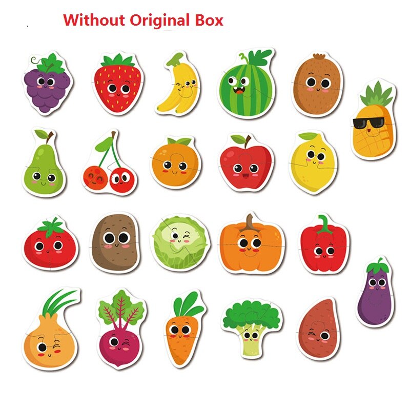 Kinderen Cognitie Puzzel Dier Verkeer Fruit Groente Houten Vroege Educatief Speelgoed: Fruit  without box