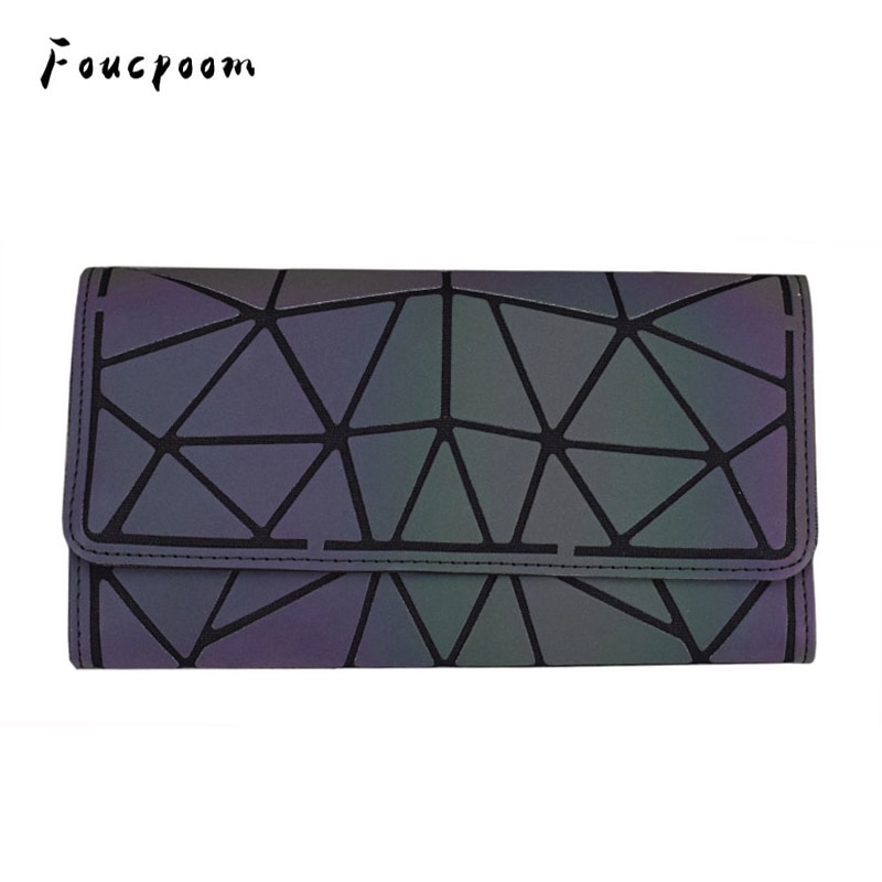 Di modo Bao delle donne Del Raccoglitore Delle Donne Luminoso Raccoglitori Lunghi Frizione Geometrica Delle Signore Del Raccoglitore standard Borse Sacchetto Femminile Nottilucenti Borsa Lunga