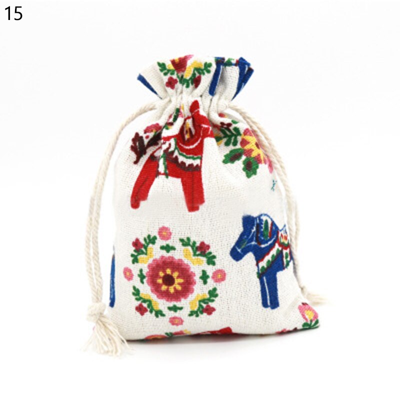 Handmade Cotton Linen Storage Package Bag Drawstring Bag Small Coin Purse Travel Women Small Cloth Bag Christmas pouch