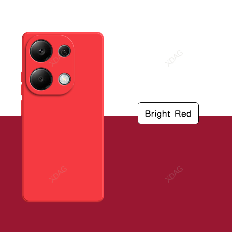 Capa de telefone de silicone líquido para xiaomi redmi note13 note 13 pro 13pro 4g 6.67 "alta qualidade macio original quadrado capa traseira escudo: YELLOW