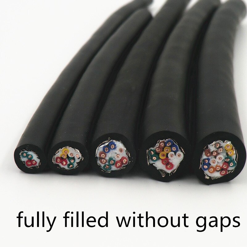Twisted Pair Shielded Towline Wire 10 core 0.2, 0.3mm² with Ultra High Flexibility TRVVSP Drag Chain Cable 1m 24,22AWG