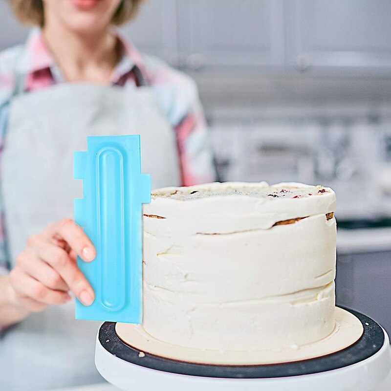 6 Stuk Taart Schraper, Decoratieve Kam Plastic Zaagtand Cake Schraper Polijsten Keuken Bakken Mold Diy Tool