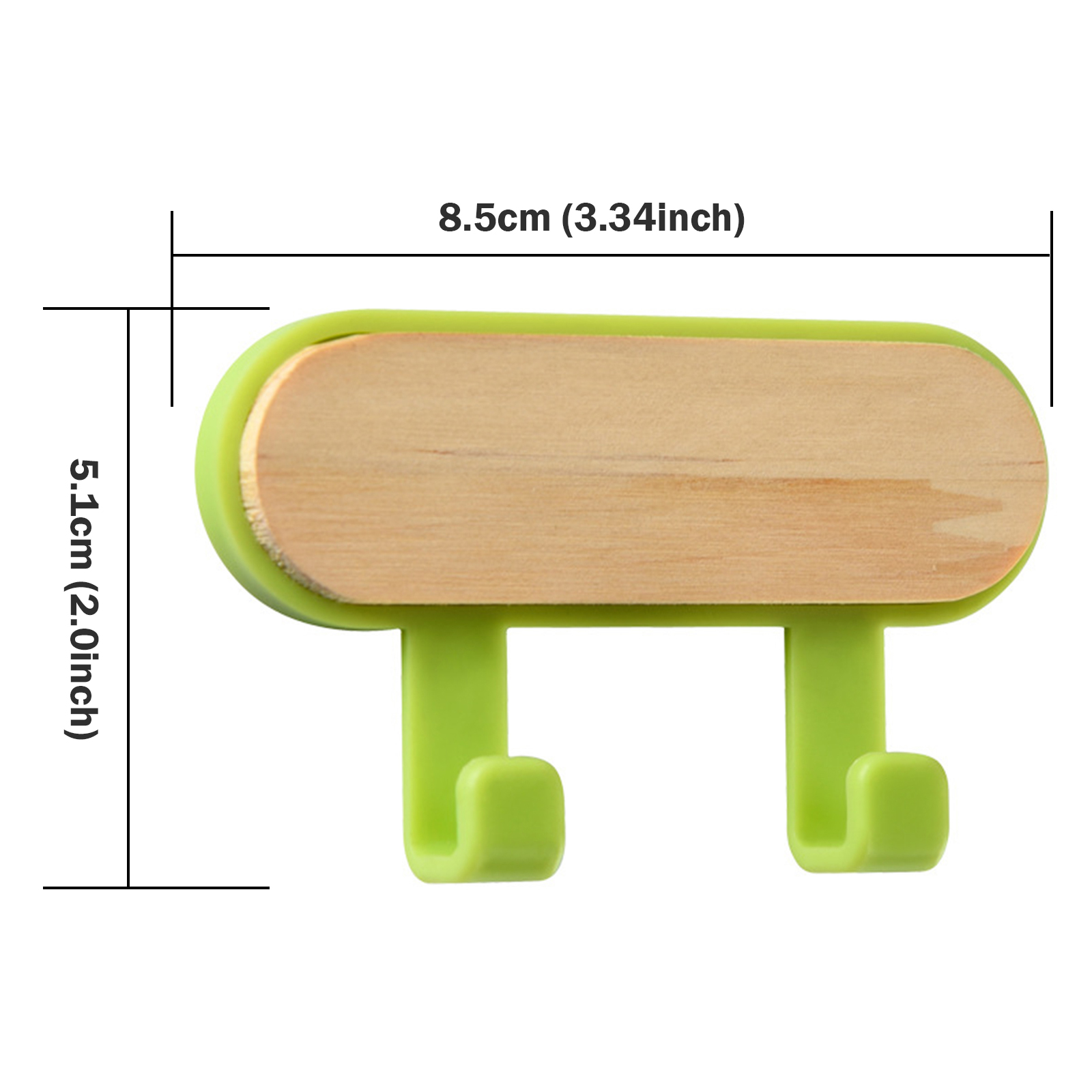 1 Stuks Sterke Zelfklevende Deur Muurhangers Haken ABS Houten Hoedenrekken Sleutelhanger Muur Organisator Keuken Badkamer Accessoires: Army Green