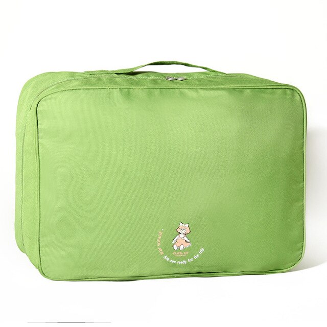 Verpakking Cubes vrouwen Bagage Reistassen Hand Travelling Grote Capaciteit Waterdichte Handtas Mens Koffer Trolley Reistas: Green