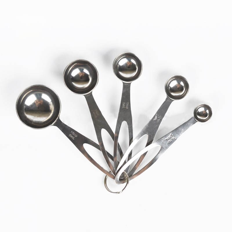 5 kpl / setti hopea 400 ruostumaton teräs kahvi, tee leipoo tarvikkeet keittiökapineet mittakaavaa monikäyttöinen mittauslaitteet: Tyyli 2