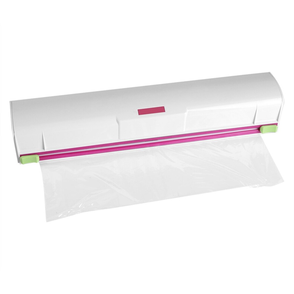 Film transparente envoltura caja de soporte para almacenamiento de acero inoxidable conservante dispensador de Film de cocina de aluminio sellado de cera cortador de papel: Default Title