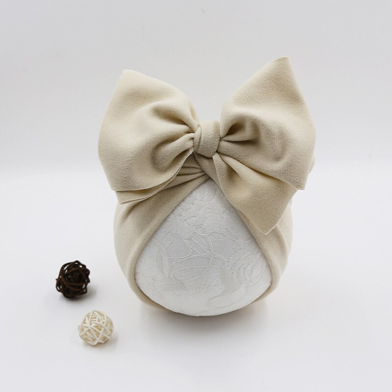Spring Soft Baby Hat Big Bowknot Baby Girls Hat Turban Solid Color Infant Toddler Kids Hat Children Cap Beanies: style 2 06