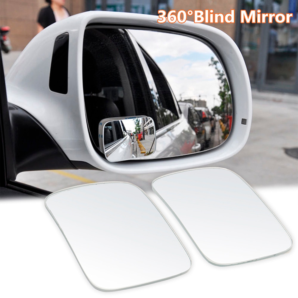 2 Pcs Led Extra Sferische Dode Zone Spiegels Op Regelmatige Auto Zijspiegels, Blind Zone Spiegels, 360 Graden