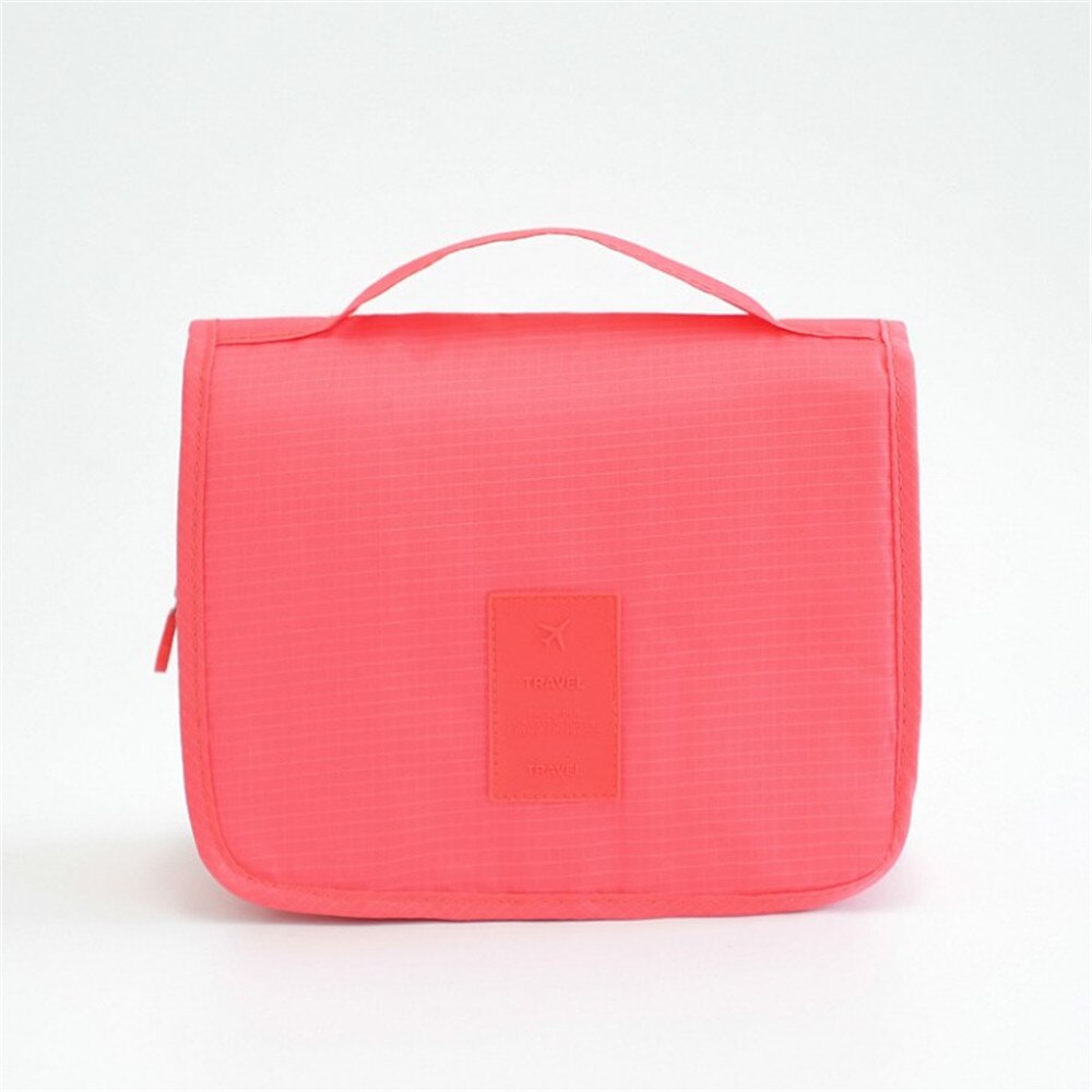 travel portable hanging folding toiletry bag storage bag: Red