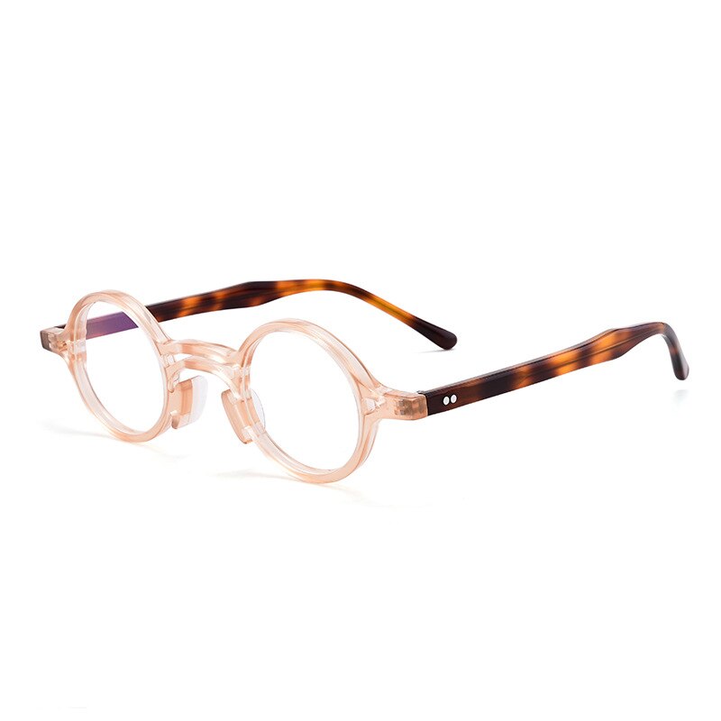 Vintage Men Handmade Acetate Glasses Frame Women Small Box Round Luxury Brand Myopia Optical Eyeglasses Frame Japan Eyewear: 4