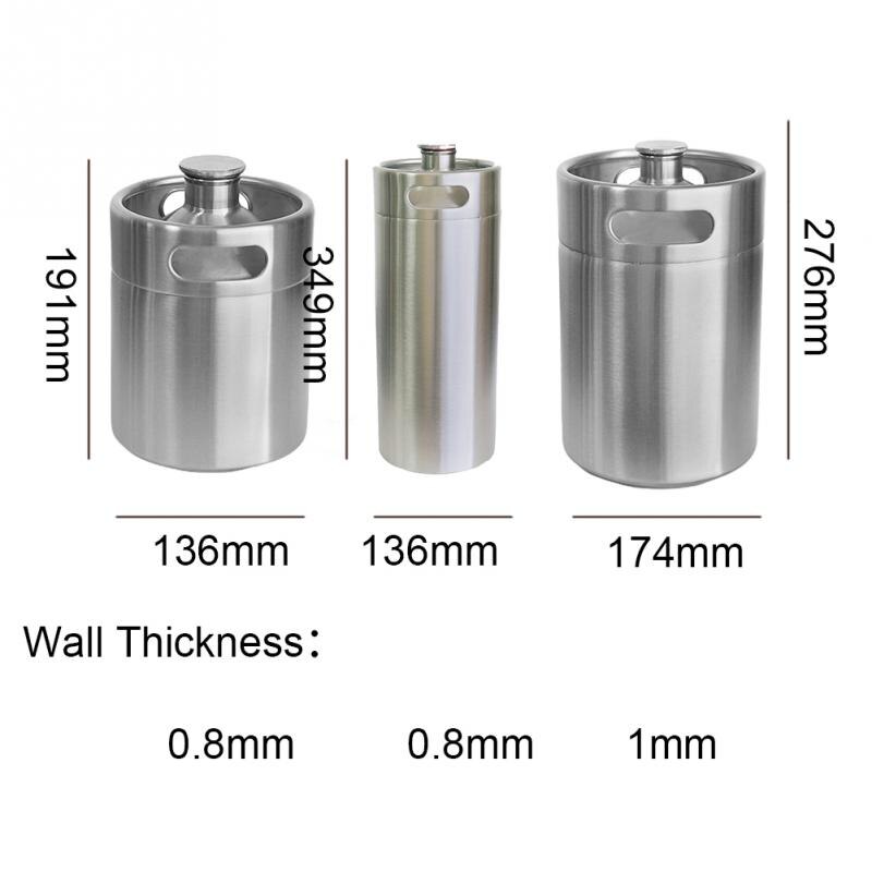 Portable Beer Making Home Brewing Heat Preservation Kitchen Travel Barware With Lid Crafts Mini Keg Growler Party Supplies