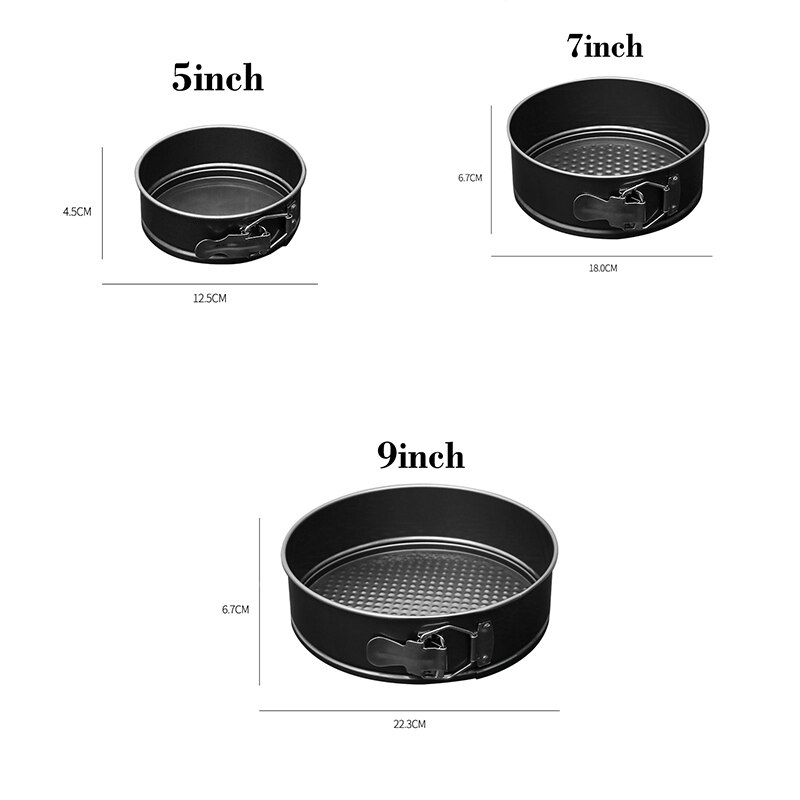 3pcs/set Nonstick Round Cake Form for Baking Tin Bread Loaf Metal Oven Pan Baking Form Tray Bakeware Tools Springform Pan Toast