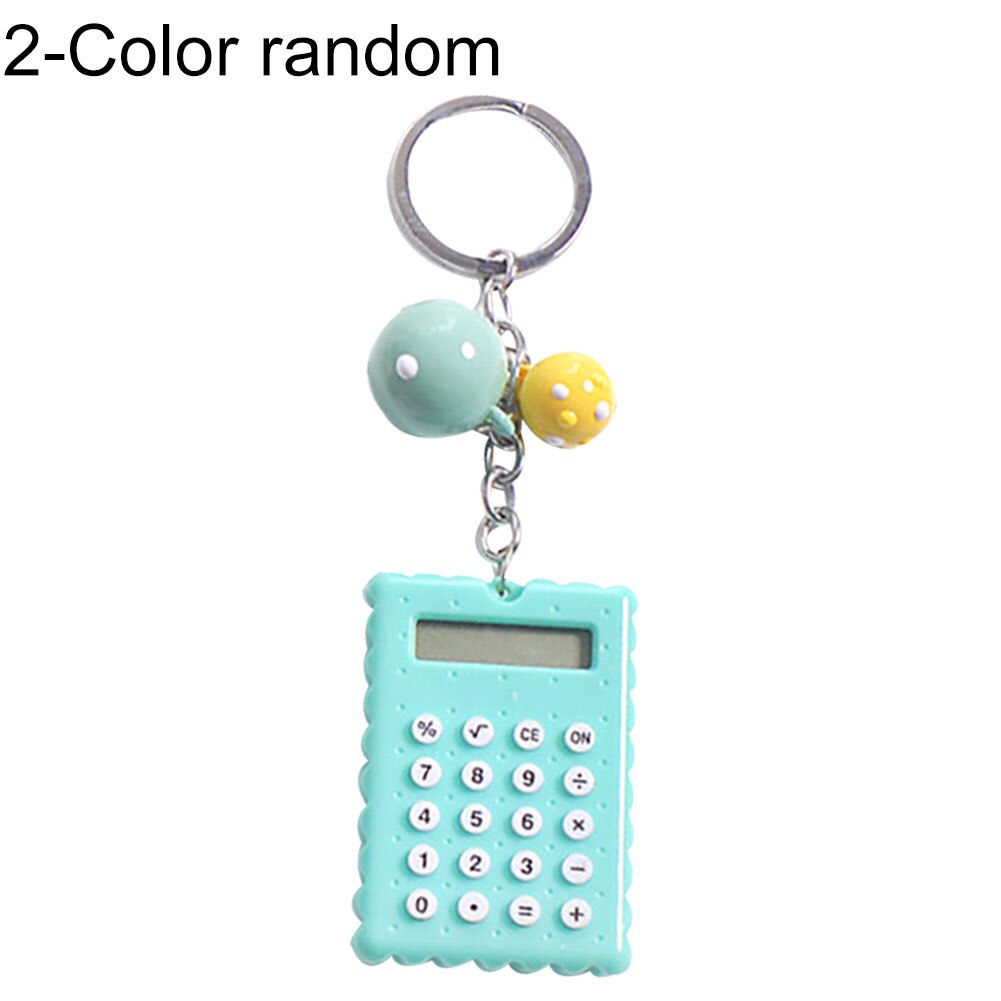 Portable Mini Calculators Keychain Electronic Calculator Battery Power Economical Calculator School Student Calculating Tools: Random Color 2