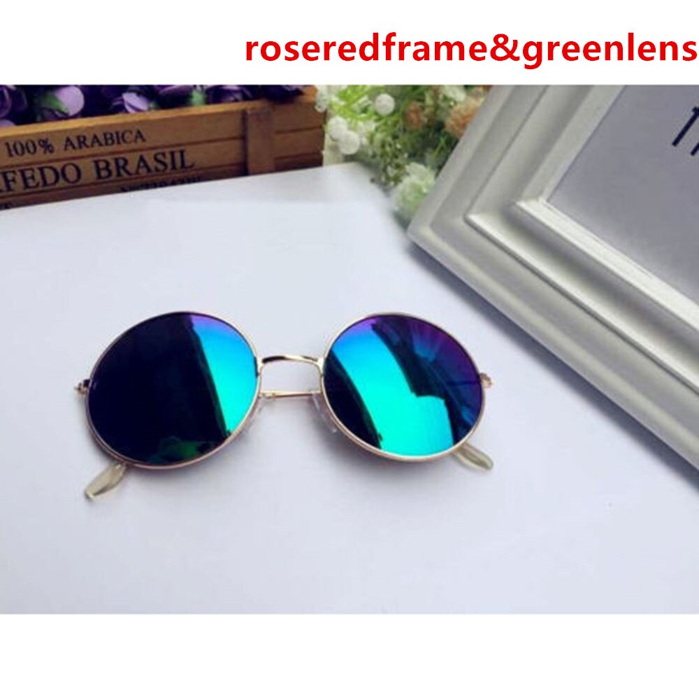 Zonnebril Lens Legering Zonnebril Vrouwelijke Eyewear Retro Ronde Frame Driver Bril Auto Accessoires Retro Ronde Zonnebril Vrouwen: green