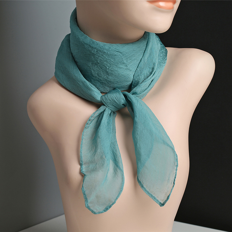 70X70 cm Simulatie Zijden Sjaals vrouwen Veelzijdige Kleine Vierkante Effen Chiffon Sjaal Gaas Sjaal Party