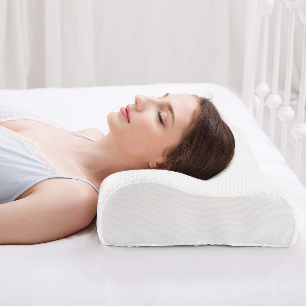 Memory Foam Pillow, Cervical Pillow for Neck Pain, Orthopedic Contour Pillow Support for Back, Stomach, Side Sleepers