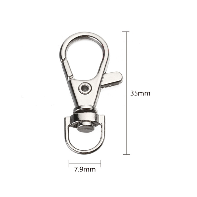 10 st kläder sömnad tyg karbinhake lanyard pyssel metall vridbar avtryckare utomhus ryggsäck väska delar 6 storlekar hummer lås: 7.9mm