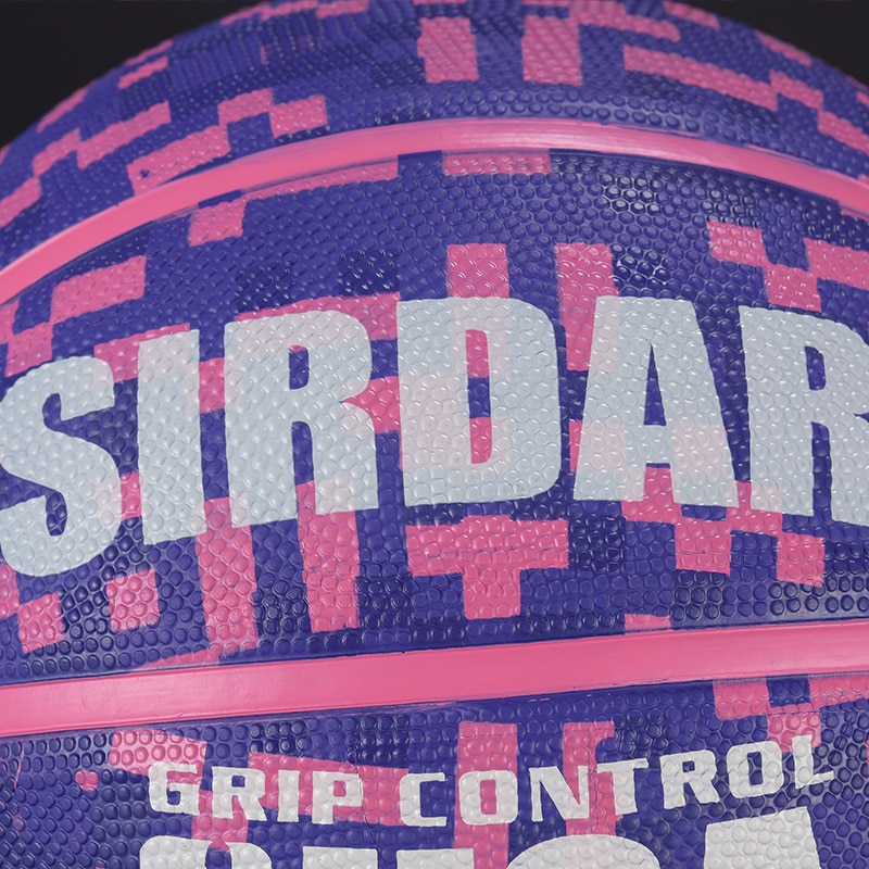 Sirdar brugerdefineret basketball størrelse 7 print indendørs træning gummi lilla basketball bold for studerende spille spil basketball bold