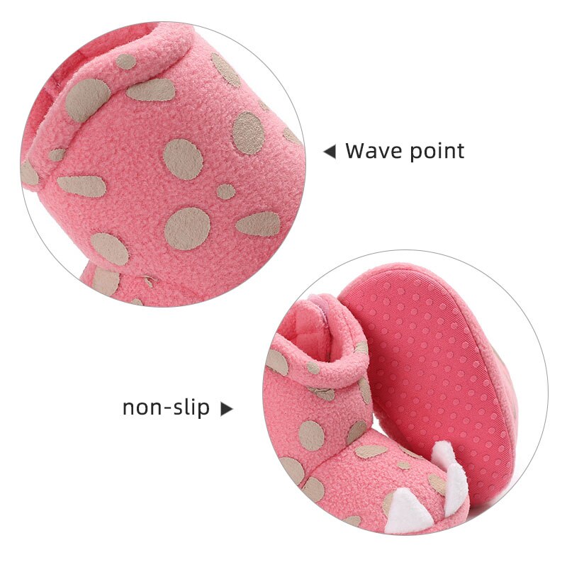 Nette Dot Tier Pfoten Krallen Baby Stiefel Weiche Korallen Fleece Warme Baby Mädchen Schuhe Infant Schuhe Anti-slip Kleinkind mädchen Schnee Booties