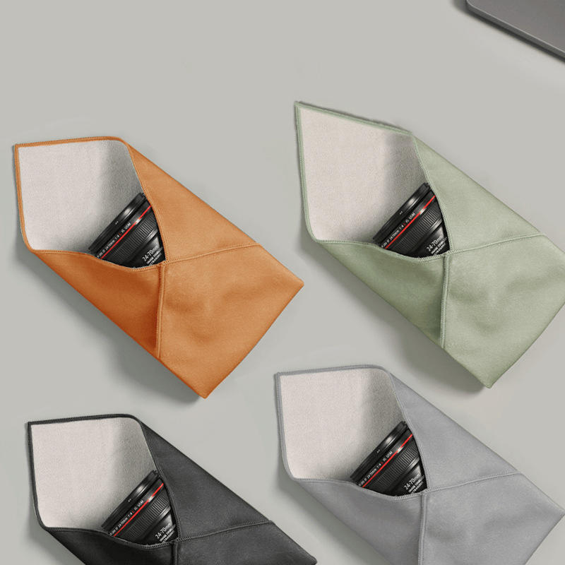 Folding Cloth Self-adhesive Camera Storage Bag Plush Wrapping Cloth Photography Camera Protective Wrap Anti Scratch 30x30cm