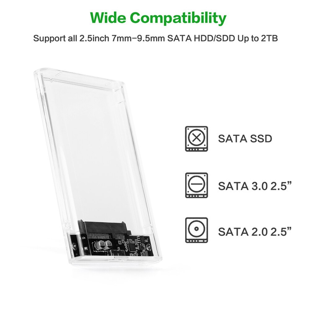 External Mobile Hard Disk Adapter Support USB3.0 HDD Enclosure 2.5 inch SATA SSD Hard Drive Case Mobile External