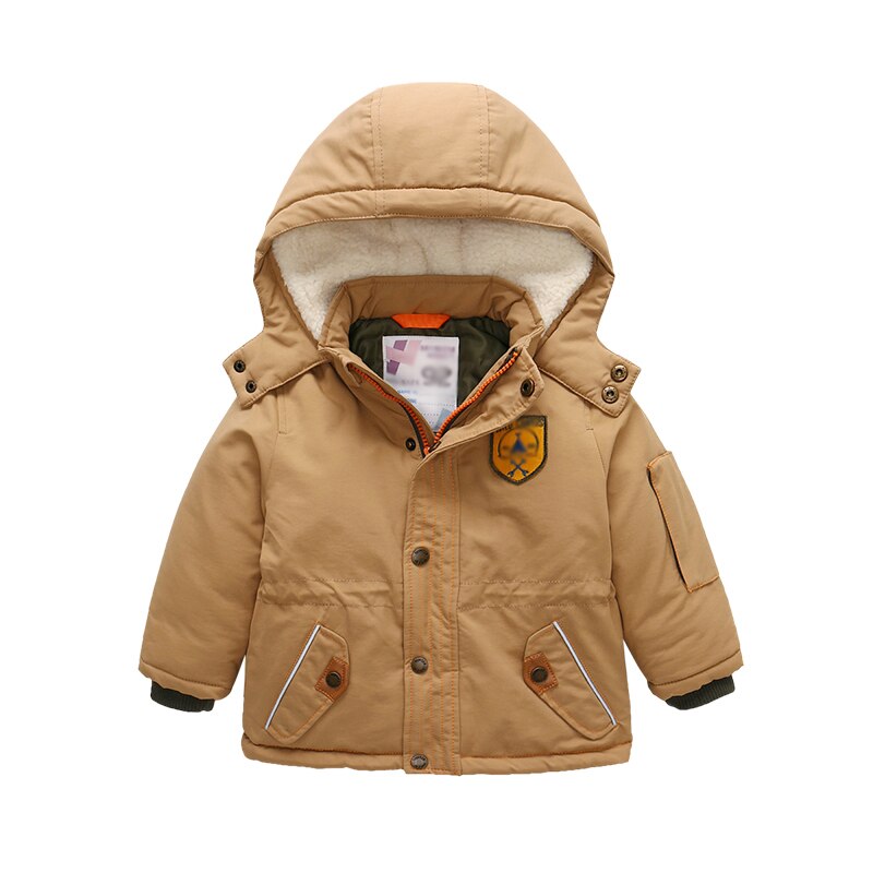 Honeyking Baby Herfst En Winter Warme Kleding Kinderen Jas Verdikking Plus Fluwelen Gewatteerde Jas Jongen Capuchon: 128