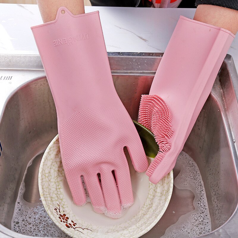 Silicagel Vaatwas Handschoenen Keuken Huishouden Thermische Isolatie Verdikking Anti-Skid Clean Magic Handschoenen Populaire Aanbeveling E